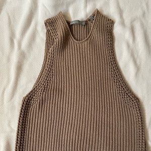 Vince (Sz Small) Sleeveless Sweater - Brown/Tan